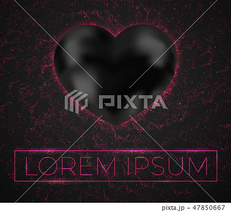Abstract space with black heart vector background 47850667