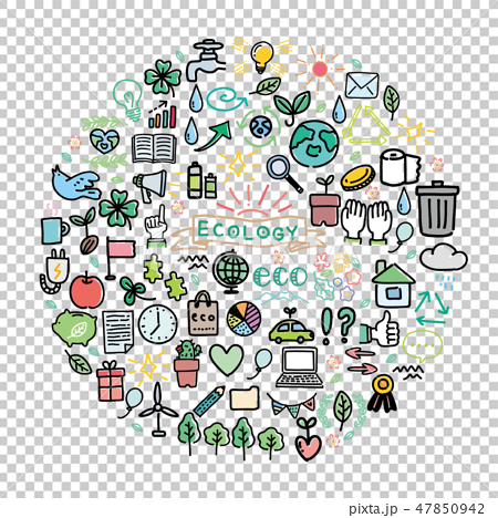 エコ エコロジー イメージ イラスト アイコン セットのイラスト素材