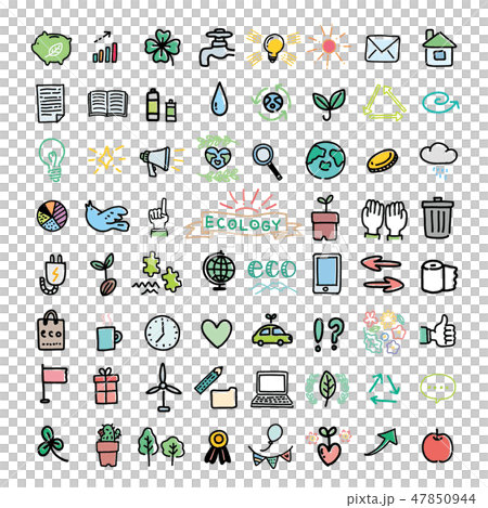 エコ エコロジー イメージ イラスト アイコン セットのイラスト素材