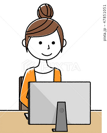 若い女性　ママ　PC 47851051