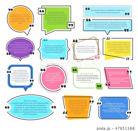 Texting boxes. Quote text design info boxes quotation bubble blog quotes symbols. Speech citation 47851168