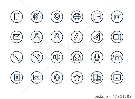 Contacts business icons. Email address, user web page contact info home and office location 47851208