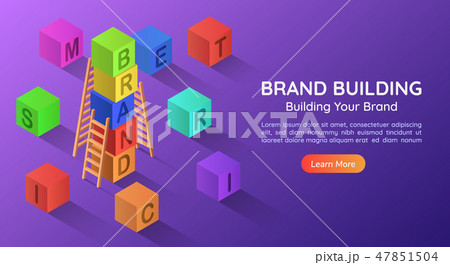 Banner alphabet block combined a BRAND word Banner alphabet block combined a BRAND word 47851504
