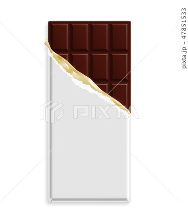 Dark bitter chocolate bar in a blank wrapper 47851533