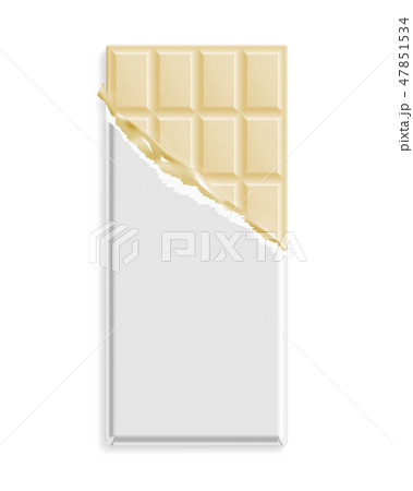 White chocolate bar in a blank wrapper White chocolate bar in a blank wrapper 47851534