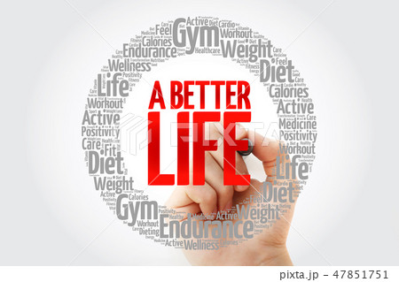 A Better Life word cloud collage with marker 47851751