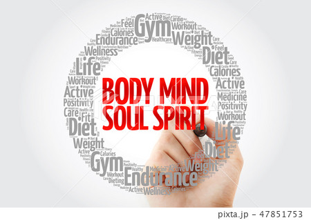 Body Mind Soul Spirit word cloud collage 47851753