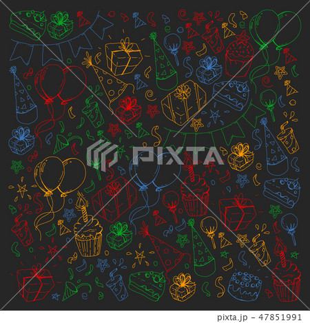 Birthday party. Pattern for invitations, banners, templates. Birthday party. Pattern for invitations, banners, templates. 47851991
