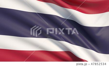 Flag of Thailand. Waved highly detailed fabric texture. Flag of Thailand. Waved highly detailed fabric texture. 47852534