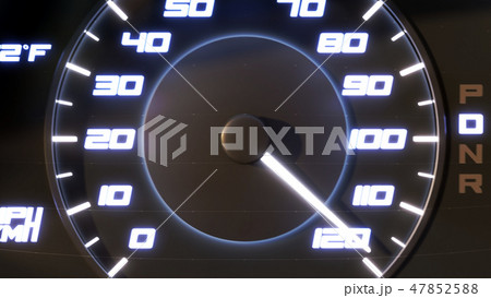 Dashboard in the car. Speed 120 MPH 47852588