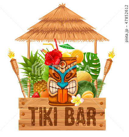 Signboard of Tiki bar 47852612