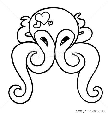 funny shy hearts valentines day line octopus 47852849