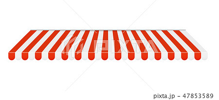 Outdoor awnings Red and white sunshade. Vector 47853589