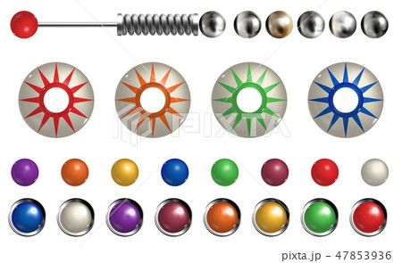 Realistic pinball set with different tools 47853936
