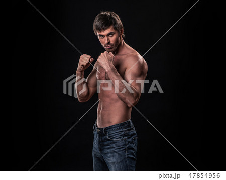 Man is ready to fight Man is ready to fight 47854956