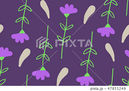 Floral seamless background of flax plant 47855249