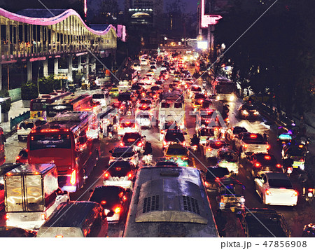 Abstract car traffic on the road watercolor paint Abstract car traffic on the road watercolor paint 47856908