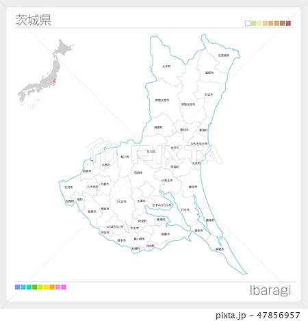 茨城県の地図（市町村・区分け）