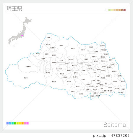 埼玉県の地図（市町村・区分け）