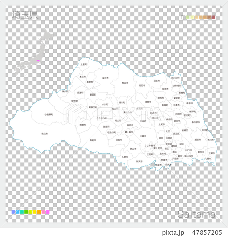 埼玉県の地図（市町村・区分け） 47857205