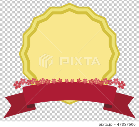 Gold medal ribbon Sakura Gold medal ribbon Sakura 47857606