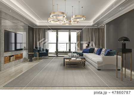 living room and dining room with shelf 47860787