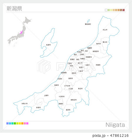 新潟県の地図（市町村・区分け）