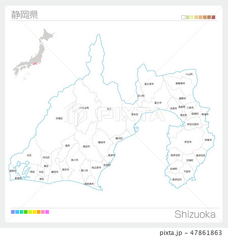 Map Of Shizuoka Prefecture Municipalities And Stock Illustration