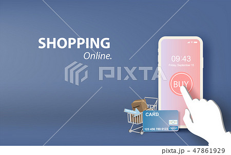 shopping online on Mobile Application Vector shopping online on Mobile Application Vector 47861929