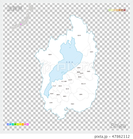 Map of Shiga prefecture (city, town, village) 47862112