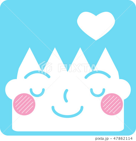 表情　顔　四角アイコン　ベクター　カラー　照れる 47862114