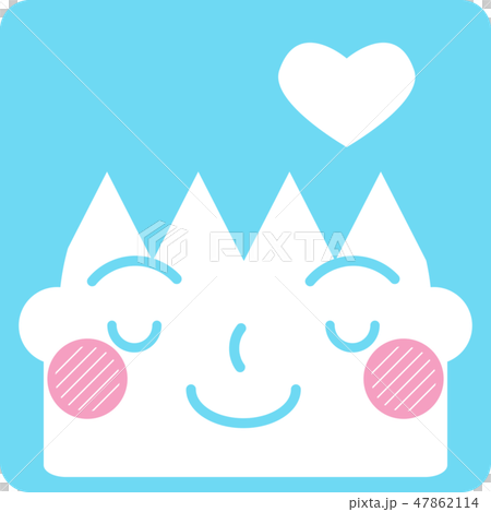 表情　顔　四角アイコン　ベクター　カラー　照れる 47862114