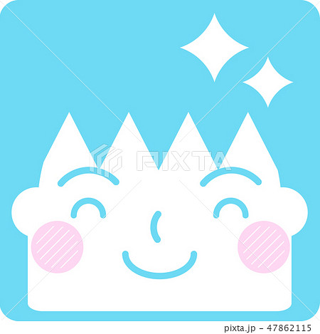 表情　顔　四角アイコン　ベクター　カラー　ほほえむ 47862115