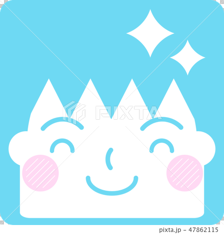 表情　顔　四角アイコン　ベクター　カラー　ほほえむ 47862115