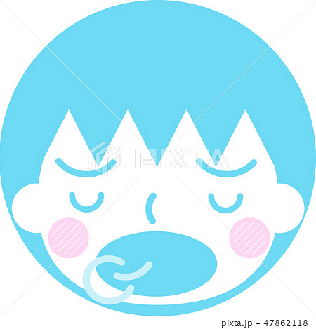 表情 顔 丸アイコン ベクター カラー ため息のイラスト素材