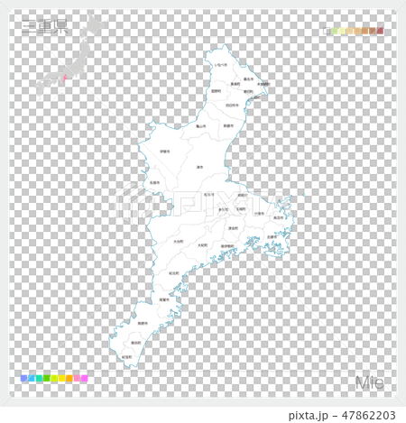 三重県の地図（市町村・区分け） 47862203