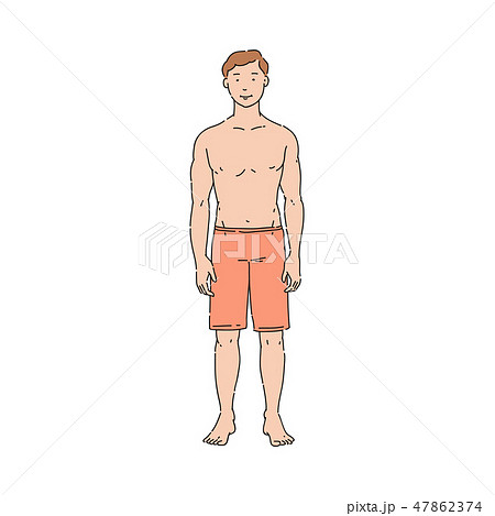 Vector slim handsome sportsman with fit body 47862374