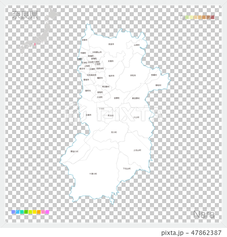 Map of Nara Prefecture (municipalities and division) Map of Nara Prefecture (municipalities and division) 47862387