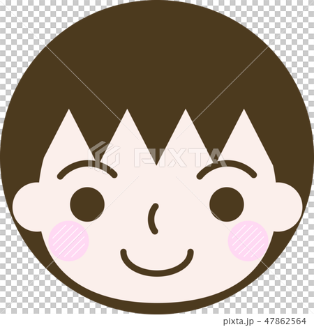 表情　顔　丸アイコン　ベクター　カラー 47862564