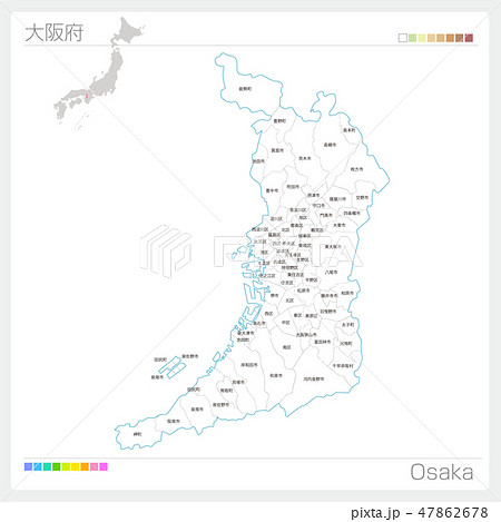 大阪府の地図（市町村・区分け）