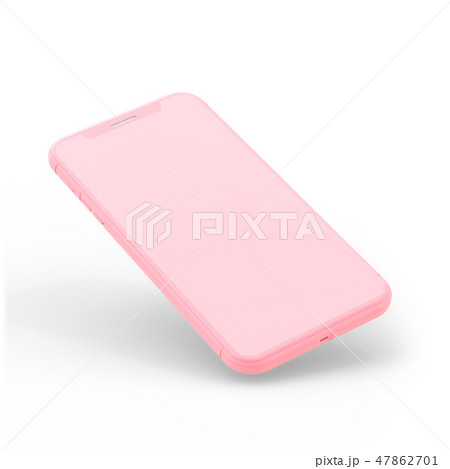 Smartphone Mockup pink color minimal idea concept. 47862701
