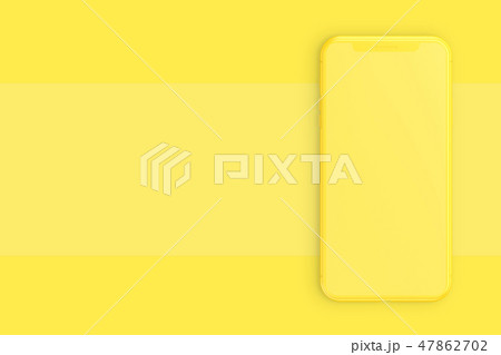 Smartphone Mockup yellow color minimal concept. Smartphone Mockup yellow color minimal concept. 47862702