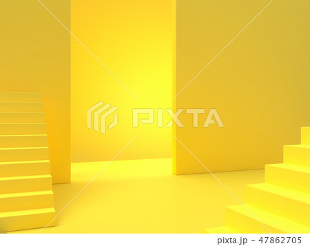 Minimal idea concept. Yellow stairs Minimal idea concept. Yellow stairs 47862705