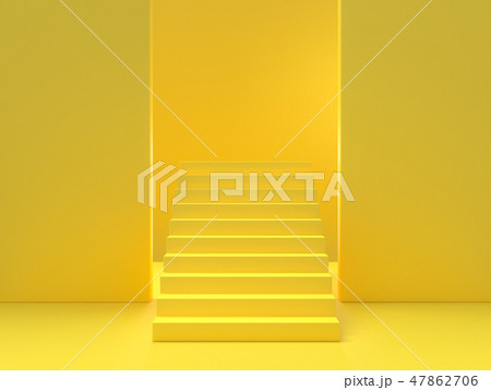 Minimal idea concept. Yellow stairs 47862706