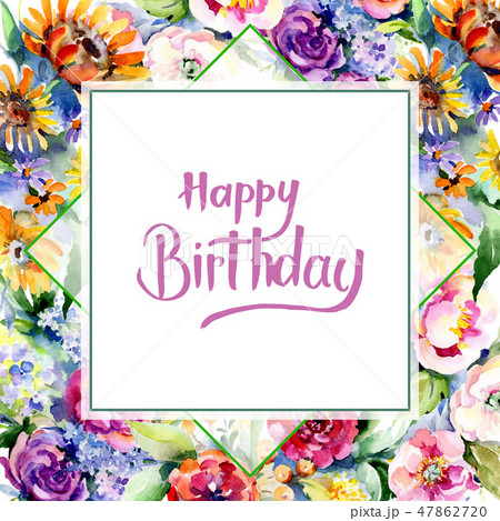 Bouquets floral botanical flower. Watercolor background illustration set. Frame border ornament Bouquets floral botanical flower. Watercolor background illustration set. Frame border ornament 47862720