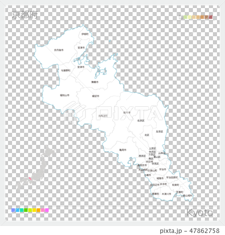京都府の地図（市町村・区分け） 47862758