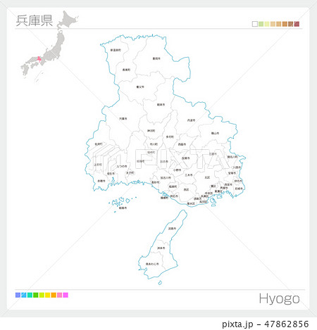 兵庫県の地図（市町村・区分け）