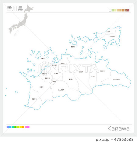 香川県の地図（市町村・区分け）
