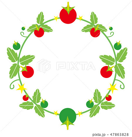 プチトマトの円フレーム Petit Tomato Circular Frameのイラスト素材