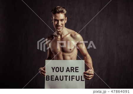 Handsome nice man saying compliments to you 47864091